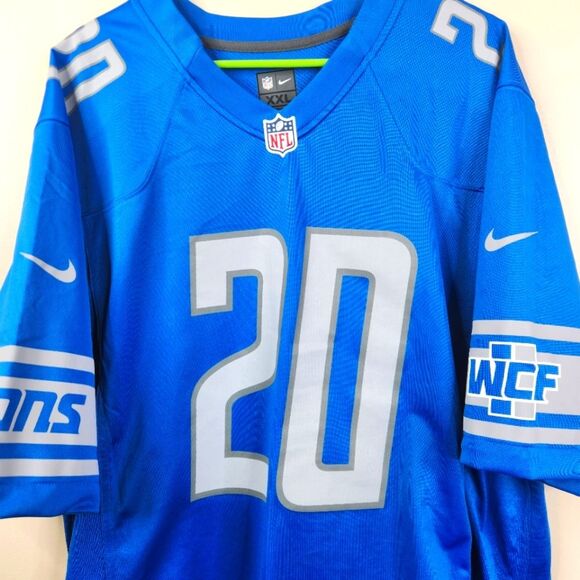 NFL Players Nike Detroit Lions On-Field Barry Sanders Honolulu Blue Jersey XXL - Picture 3 of 8